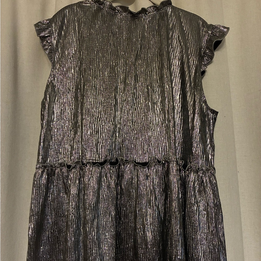Silver Ruffle Sleeve Top - Picture 5 of 5